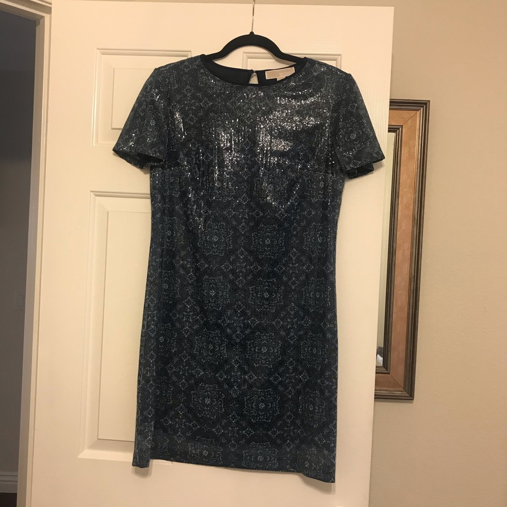 Sequined short-sleeved midi dress - Michael Kors